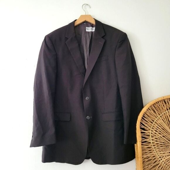 Black Suit Coat Kenneth Cole Select Large Formal - Picture 1 of 7